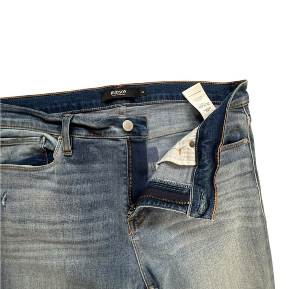 Hudson Nico Cigarette Jeans  30 Distressed Mid Rise Straight Leg Light Wash J423 - Picture 3 of 9